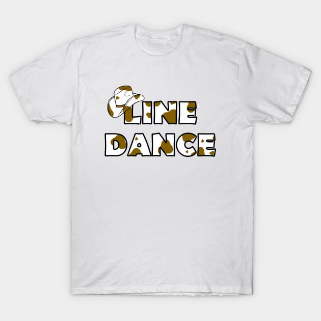 LINE Dance Brown Cow Spots T-Shirt by SartorisArt1